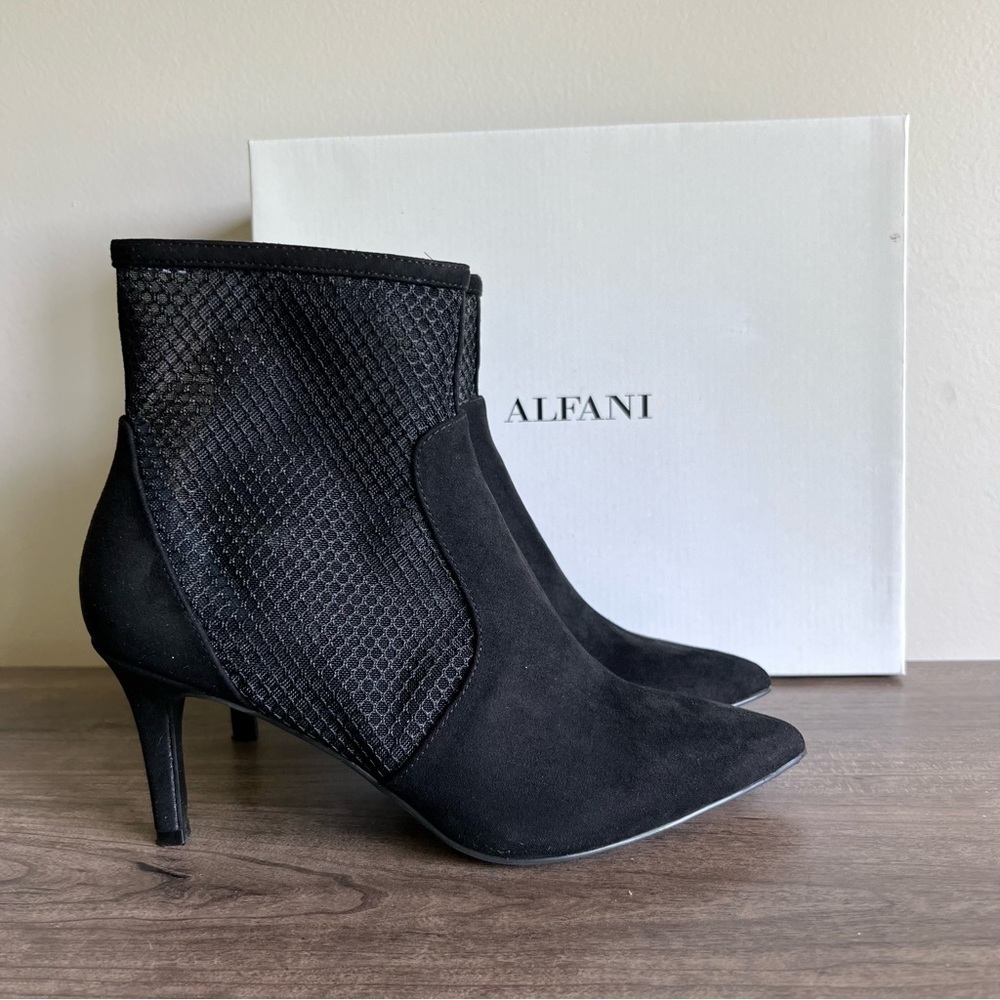 Alfani Jamari Women’s Black Mesh Stiletto Bootie Size 7.5 #B1194